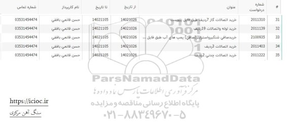 استعلام خرید لوله و اتصالات 19 ردیف ...