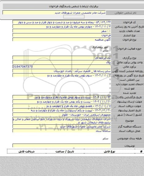 مناقصه, اجرای تابلوهای تبلیغاتی برون شهری و درون شهری- تابلو اسامی معابر و اماکن و بیلبوردهای تبلیغاتی شهر ج