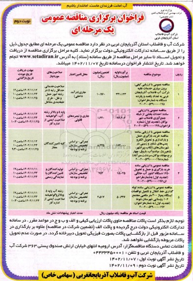 مناقصه برون سپاری خدمات نقلیه ...- نوبت دوم