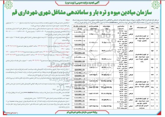 تجدید مزایده تعدادی املاک نوبت دوم