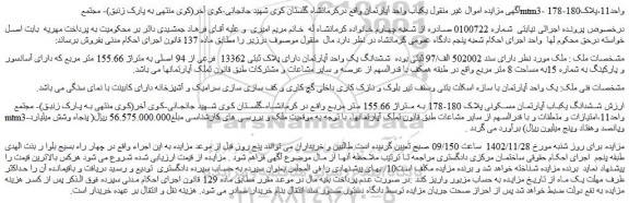 مزایده یکباب واحد آپارتمان