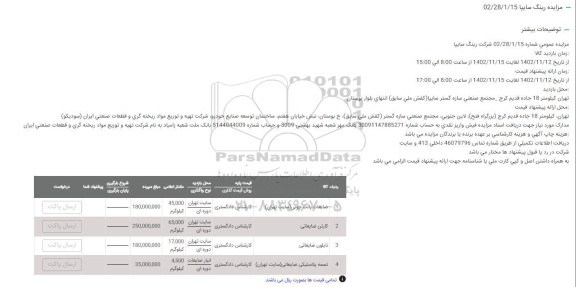 مزایده ضایعات پالت چوبی ...