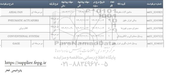استعلام AXIAL FAN...