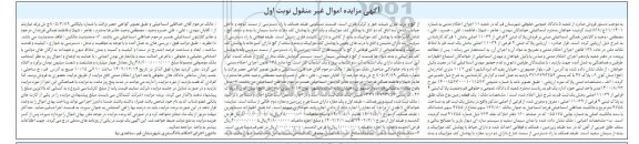 مزایده فروش یک قطعه زمین نوع ملک طلق به پلاک ثبتی 4 فرعی از 11039 اصلی