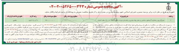 مناقصه جمع آوری و هدایت آب های سطحی و حفر چاه جذبی ...