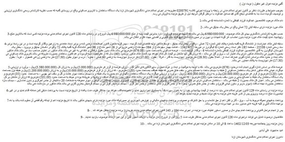 مزایده فروش ملک  ششدانگ قریه گمبه بشماره پلاک ثبتی شماره 72 اصلی