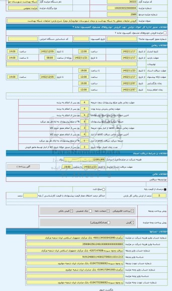 مزایده ، ضایعات شبکه بهداشت