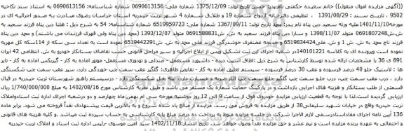 آگهی مزایده اتومبیل