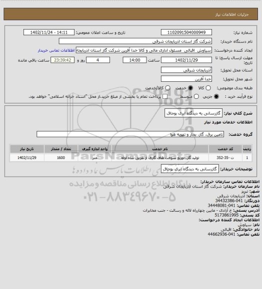 استعلام گازرسانی به دیدگاه ایری بوجاق