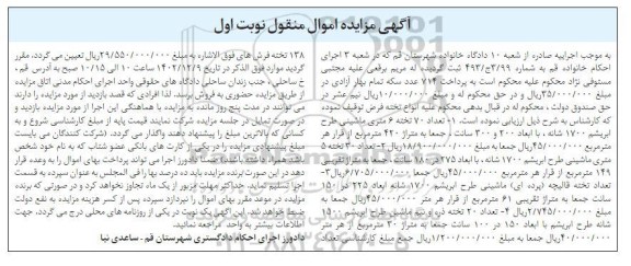 مزایده 1- تعداد 70 تخته 6 متری ماشینی طرح ابریشم