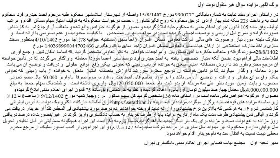 مزایده امتیازسهام مسکن