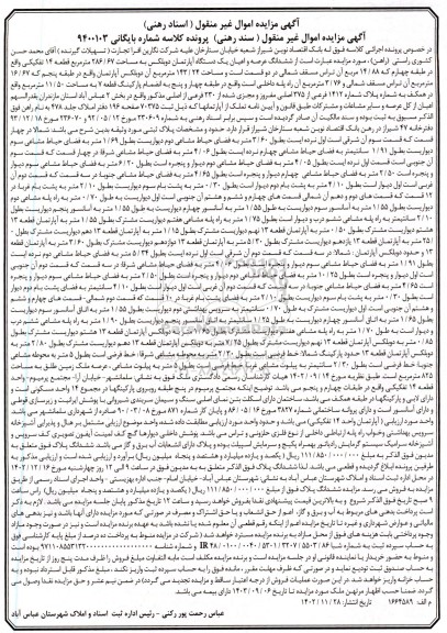 مزایده فروش ملک به مساحت 143.24 مترمربع