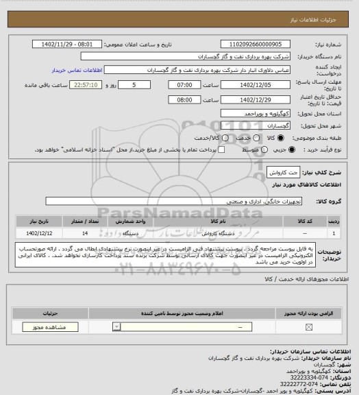 استعلام جت کارواش