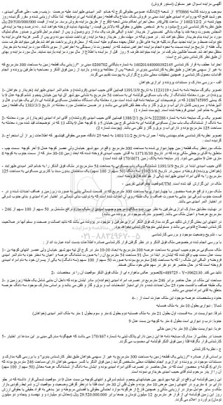 مزایده فروش ششدانگ از یک باب مسکونی قولنامه ای به مساحت 54 مترمربع