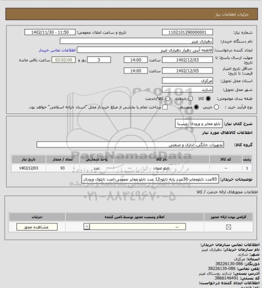 استعلام تابلو معابر و ورودی روپستا