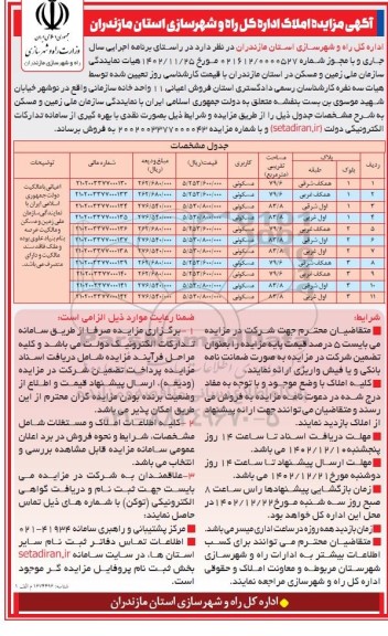 مزایده فروش 11 واحد خانه سازمانی 