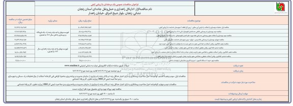 فراخوان مناقصه عملیات بهسازی و آسفالت راه فرعی آبی...