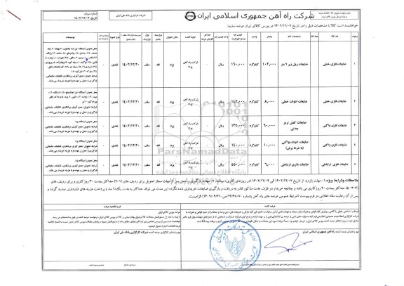 استعلام ضایعات فلزی خطی ...