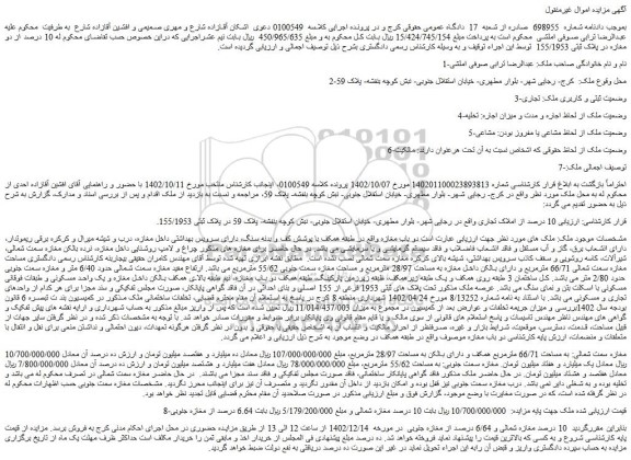 مزایده فروش دو باب مغازه