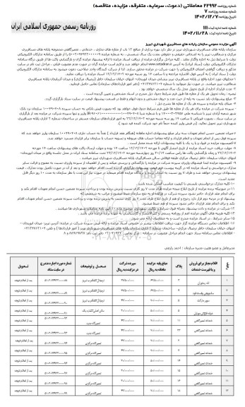 مزایده بهره برداری از منافع 12 باب از مغازه های تجاری، خدماتی