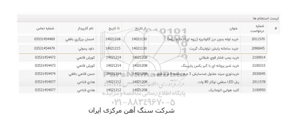 استعلام خرید لوله بدون درز گالوانیزه ...