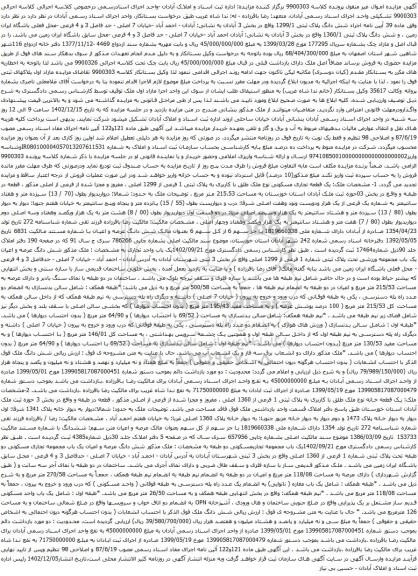 مزایده یک قطعه تجاری مسکونی