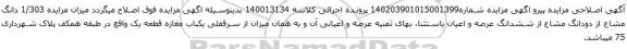 مزایده مزایده 1/303 دانگ مشاع از دودانگ مشاع از ششدانگ عرصه و اعیان یکباب مغازه