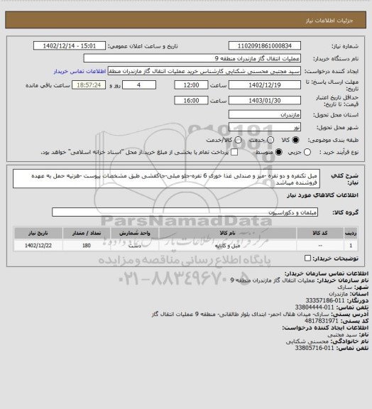 استعلام مبل تکنفره و دو نفره -میز و صندلی غذا خوری 6 نفره-جلو مبلی-جاکفشی طبق مشخصات پیوست -هزنیه حمل به عهده فروشنده میباشد