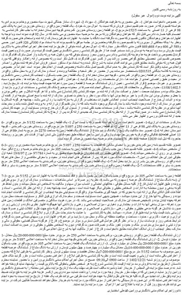 مزایده فروش یک قطعه زمین 