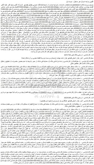 مزایده فروش دودانگ نیم ازشش دانگ پلاک ثبتی6189فرعی از 362وشش دانگ پلاک ثبتی 1763فرعی از165اصلی