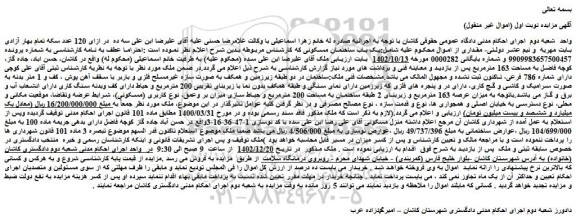 مزایده فروش یک باب ساختمان مسکونی