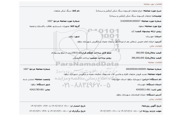 ضایعات فرسوده سنگ شکن (چکش و سندان)