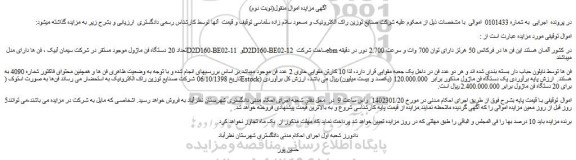 مزایده فروش تعداد 20 دستگاه فن ماژول موجود مستقر در شرکت سیمان آبیک