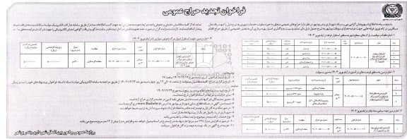 تجدی حراج عمومی اجاره فضا در موقعیت پارک های سطح شهر....