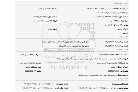 برپایی غرفه در موقعیت پارک مادر