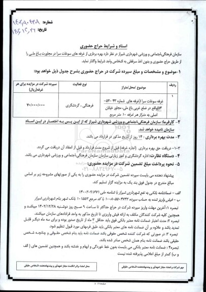 حراج حضوری غرفه سوغات سرا