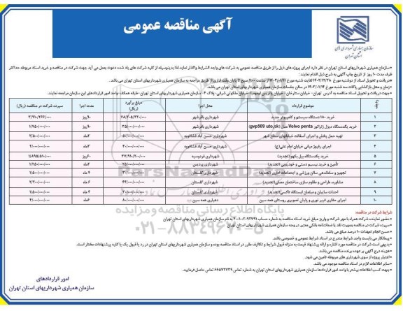 مناقصه خرید 180 دستگاه سیستم و کامپیوتر..