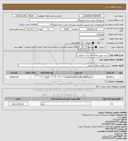 استعلام خرید دوربین های مدار بسته ترافیکی