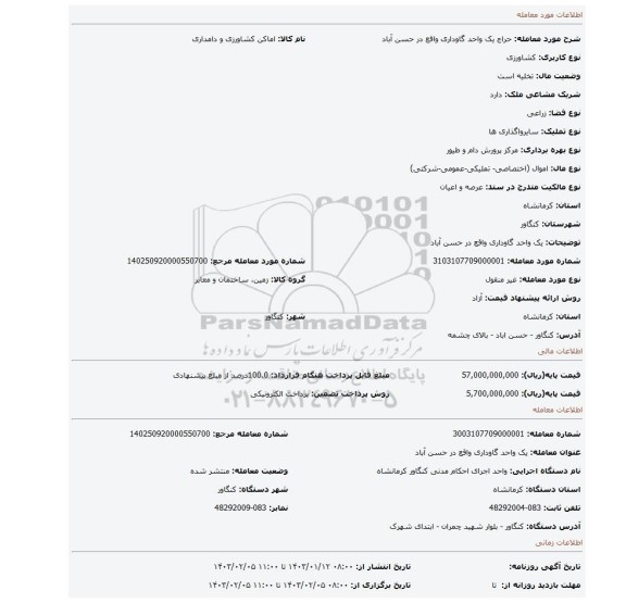 یک واحد گاوداری واقع در حسن آباد
