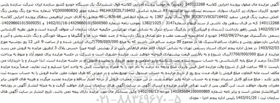 مزایده خودرو نیسان تیپ ماکسیما-AT