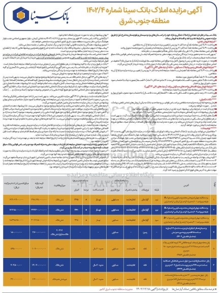 مزایده فروش املاک تملکی و مازاد