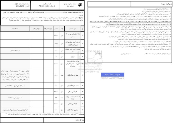 استعلام درخواست تعیین پیمانکار جهت اجرای فیبر نوری بانکهای سپه ...