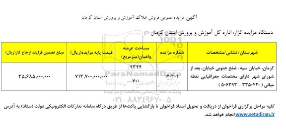 مزایده فروش املاک مزایده فروش املاک 