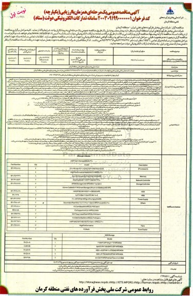 مناقصه خرید یک دستگاه sanstorage و دو دستگاه  server
