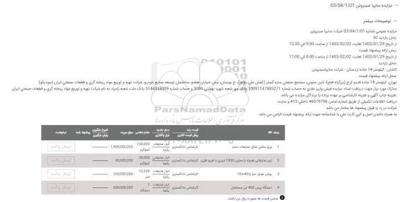 مزایده ورق مثلثی شکل ضایعات ساید ..