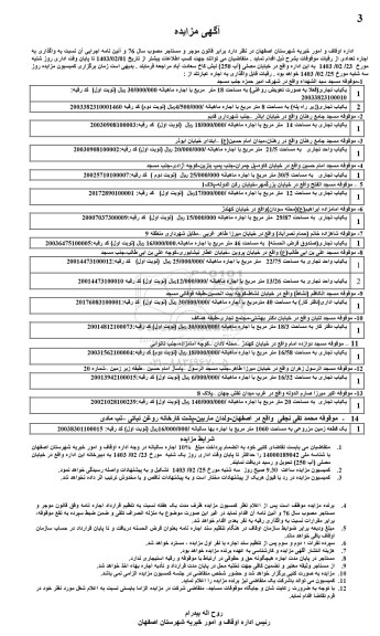 مزایده اجاره تعدادی از رقبات