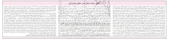 مزایده فروش پلاک ثبتی 3361 / 431 / 1 اصلی بخش 4 