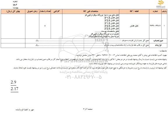 استعلام کابل افشان