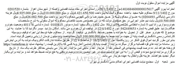 مزایده فروش خودروسواری رانا تیپ 5