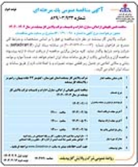 مناقصه تامین نگهبانی از اماکن، منازل و ادارات - نوبت دوم 